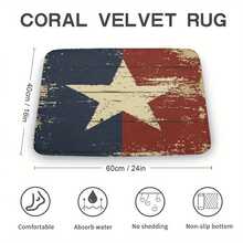 Texas Flag Doormat - Non-Slip Entry Mat With Texas State Design (Red, White, Blue) - Machine Washable Floor Mat For Front Door, Bathroom, Kitchen, Living Room - Indoor/Outdoor Use - Texan Home Decor Gift, Durable Polyester, Antislip Backing, Housewarming Gift - Black - View 7