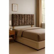 Panel Crushed Velvet 3ft Single Headboard 26inch - Black - View 4