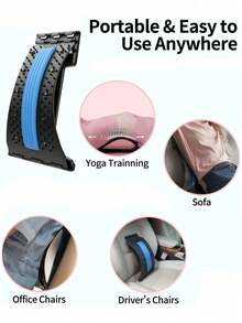 1 Set: Back Stretcher + Foot Massage Mat, 4-Level Adjustable Lumbar Brace Massager For Lower Back Pain Relief, Scoliosis, Sciatica, Spine Decompression, Foot Acupressure Massage Pad - Multicolor - View 7