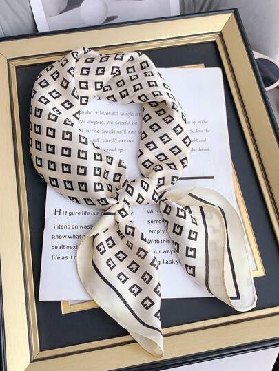 1 st bohemiskt paisleymönster sidenscarf, storlek 64 x 64 cm, modern design, lämplig för vardagsbruk