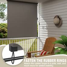 Pionowa żaluzja balkonowa z aluminium, roleta zewnętrzna z mechanizmem korbowym, roleta boczna, ekran prywatności na balkon, taras, ochrona przeciwsłoneczna i ekran prywatności, szaro-antracytowy, 120 x 250 cm/160 x 250 cm/180 x 250 cm - Szary - Zobacz 5