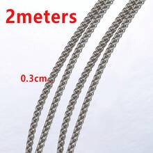 2m Fashionable Stainless Steel Snake Bone Chain, Gold Flower Basket Chain Necklace, DIY Jewelry Accessory - Chain - View 10