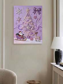 1套，新款珍珠画圣诞树，圣诞老人图案，钻石画套装，5D DIY珍珠形钻石局部钻石画套装，适用于家居客厅、卧室、书房等墙面装饰艺术，惊喜礼物，圣诞节、新年礼物、生日礼物。 - 彩色 - 查看 6