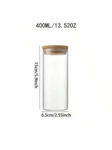 Round Glass Food Storage Jars With Airtight Bamboo Lids - Ideal For Spices, Coffee Beans, Cookies & Pantry Organization - Multicolor - View 12
