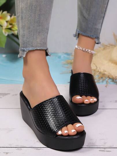 Women's Fashion Platform Wedge Sandals, 2026 Spring/Summer New Lightweight Comfortable Waterproof Slip-On Slippers - Suitable For Walking, Vacation, Casual Daily Wear