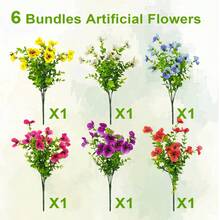 3/4/6/8/12 Bunches Realistic Tricolor Violet Artificial Flowers - UV Resistant Durable Stems Suitable For Indoor Vases, Outdoor Porch, Window Boxes, Garden Beds, Balcony Planters, Patio Pots Decor - Multicolor - View 15