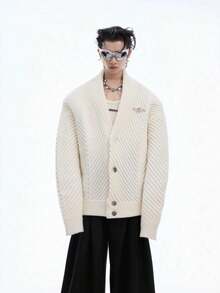 Men Cardigans - White - View 2