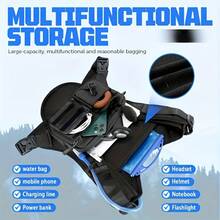 Men's And Women's Hydration Backpack Vest - Heavy Duty Running, Hiking, Cycling Chest Bag With MOLLE System, Compatible With Hydration Bladders (Bladder Not Included), Padded Shoulder Straps And Multiple Compartments, Men's Waist Bag, Belt Bag - 綠色 - 查看 9