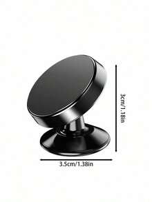 1/1 pieza Soporte magnético de coche de aleación, soporte universal para teléfono de salpicadero, rotación de 360°, compatible con Apple, etc. - Negro - Ver 4