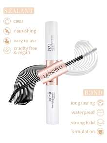 1pc Eyelash Setting Gel, Eyelash Glue, Double-Ended Eyelash Glue, Black Eyelash Glue, Bond And Seal Eyelash Adhesive And Sealant, For Eyelash Extension, Individual Eyelash Glue, Long-Lasting Waterproof, DIY Eyelash Extension Glue, 10ml - Gold - View 2