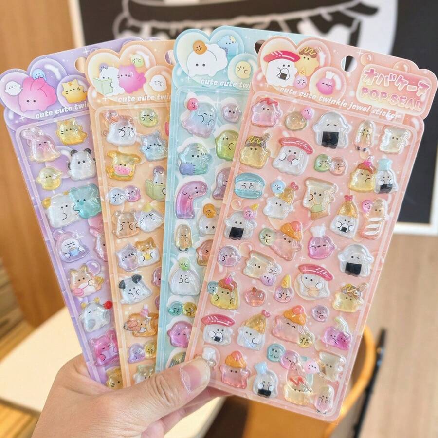 Cute Japanese Animal Stickers, DIY For Phone Cases, Laptops, Water Bottles, Suitable For Diaries, Stationery, School Supplies, Etc. - Multicolor - View 1