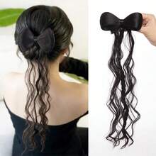 Female Wig With Bow Tie, Half Tied Ponytail, Female Duckbill Clip, Simulated Hair, High-Temperature Silk Wig, New Ponytail Design - Multicolor - View 11