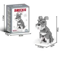 迷你积木动物狗狗套装 - 腊肠犬、贵宾犬、雪纳瑞犬、拉布拉多犬、泰迪熊，DIY组装玩具，积木，桌面装饰，桌面玩具，生日/节日礼物装饰，适用于书桌、卧室、房间，狗狗，积木，礼物，情人节礼物。（款式和配件随机发货。） - 彩色 - 查看 8