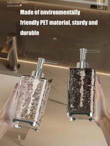 1个300毫升/400毫升可重复灌装塑料波浪纹理洗发水/沐浴露瓶，大容量泡沫泵头，适用于乳液、面霜、香皂、护发素等。 - 彩色 - 查看 4