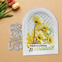 Creative Flower Cutting Dies, DIY Scrapbooking Album And Embossing Stencil, Greeting Card Making Tool, Card Paper Cutting Crafts ,Gift Card Making Template Die Cuts. - Silver - View 4