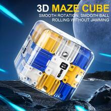 1PC 3D Maze Cube Puzzle - 3x3 Ball Bearing Brain Teaser For Adults, High Difficulty Challenge Gift With Sturdy Construction - màu xanh da trời - Xem 8