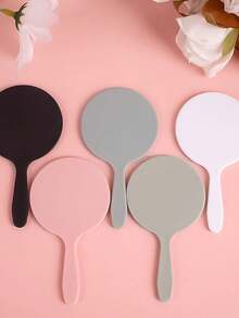 3pcs New Handheld Small Mirrors, Delicate Compact Makeup Mirrors, Portable Round Mirrors, Unisex, Suitable For Parties - Multicolor - View 3