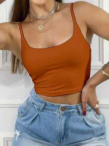 Women's Cropped Tank Top In Supplex Fabric For Summer. - Tile - View 1