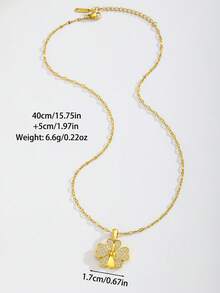 1pc Delicate Elegant Light Luxury Openable Flower/Four-Leaf Clover/Butterfly/Heart Pendant Necklace With Stainless Steel Chain As Daily Wear Jewelry Accessory Gift