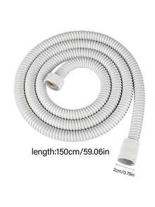 1pc 59-Inch/149.2cm Extra Long Stainless Steel Handheld Shower Hose Replacement, With Brass Fittings And Nut, Flexible Hose Extension For Handheld Shower Head - White - View 6