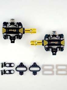 ZRACE PD-M1 SPD 332g GOLD Pedals Self-Locking MTB Gravel Components Using For Bicycle Racing Mountain Bike - Black - View 4