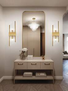 1盏/2盏金色/黑色水晶壁灯，不锈钢灯体，含免费G9灯泡。优雅的卧室灯或精致的客厅灯具，适用于客厅、卧室和走廊装饰。 - 彩色 - 查看 1