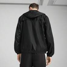 Puma Men's Zip-Up Hooded Jacket, Sports Woven Fabric - Black - View 2