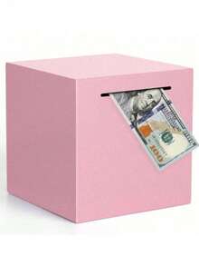 1pc 4.72-Inch Pink Stainless Steel Piggy Bank - Budgeting And Saving Solution, With Easy-Break Design - Adult Office Storage Supplies - Pink - View 2