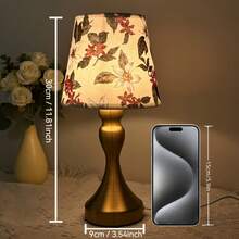 Đèn bàn LED vải sáng tạo, chạy bằng nguồn USB - Đèn chiếu sáng phòng, đế kim loại, chao đèn vải màu đào, 3 màu có thể điều chỉnh, đèn trang trí trong nhà, thích hợp cho phòng ngủ, phòng khách, văn phòng, v.v. - Vàng - Xem 7