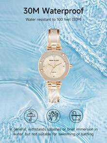 Anne Klein Women's Dress Watch, Stainless Steel Expandable Band, Round Dial, Ultra-Thin Bangle Style Wristwatch - Rose Gold - View 10