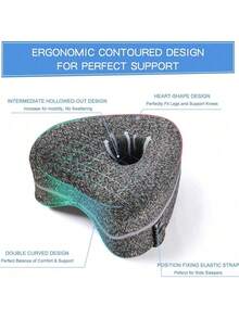 1PC Leg Pillow, Ergonomic Side Sleeping Pillow, Memory Foam Knee Pillow, Adjustable Strap Design, Side Lying Leg Support Pad, Equipped With Detachable Washable Pillowcase, High-Quality Bedding Household Items. - Multicolor - View 2