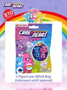 CARE BEARS 1/2个爱心熊官方授权3D卡通熊盲袋随机收藏迷你摆件，可爱小熊玩具，桌面摆件，家居/办公室装饰，希望之心熊、温柔之心熊、睡前熊、分享熊，粉丝、家人、新年、情人节的理想礼物 - 多色-2pcs - 查看 4