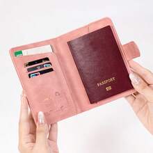 1pc Fashion New Travel Business RFID Blocking Passport Holder Wallet Document Organizer Minimalist Card Slots Cute Passport Cover Unisex Black & Pink Credit Card Holder Card & Photo Slots Minimalist Wallet Smart Wallet Airtag Wallet Name Card Holder Travel Bag Luggage Bag Duffle Bag Overnight Bag Large Capacity Durable Travel Organizer Cruise Essential Vacation Essentials For Men Women Travel Essential Holiday Essential Travel Must Haves - Multicolor - View 5