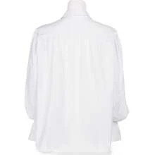 Retro Men's Shirt, Ruffle Lace Up V Neck Long Sleeve Solid Color Cosplay Prince Drama Stage Costume - 純白色 - 查看 7