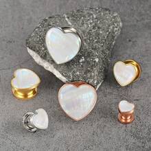 2件装优雅心形耳廓耳扩，不锈钢材质，适合穿刺佩戴，可拉伸耳洞，是送给女性的礼物。 - 1334 - 查看 11