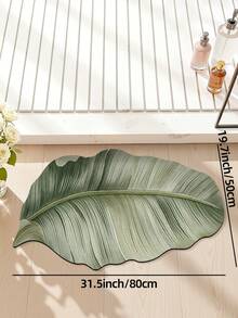 DAJIANG 1 قطعة سجادة حمام بشكل ورقة الموز الاستوائية، ذات ملمس مُنقَّط بتدرج أخضر، ماصة وغير انزلاقية، مناسبة للحمام والمطبخ والخارج والداخل والممر والغرفة والصالة، قابلة للغسل في الغسالة، قاعدة مانعة للانزلاق، سهلة التنظيف - متعدد الألوان - مشاهدة 15