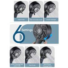 High Prure 3-Way Shower Head Combo Hand Held Shower And Rain Shower Separately Or Together Dual 2 In 1 Showerhead With Stainl Steel Hose - Black - hiện đại - Xem 4