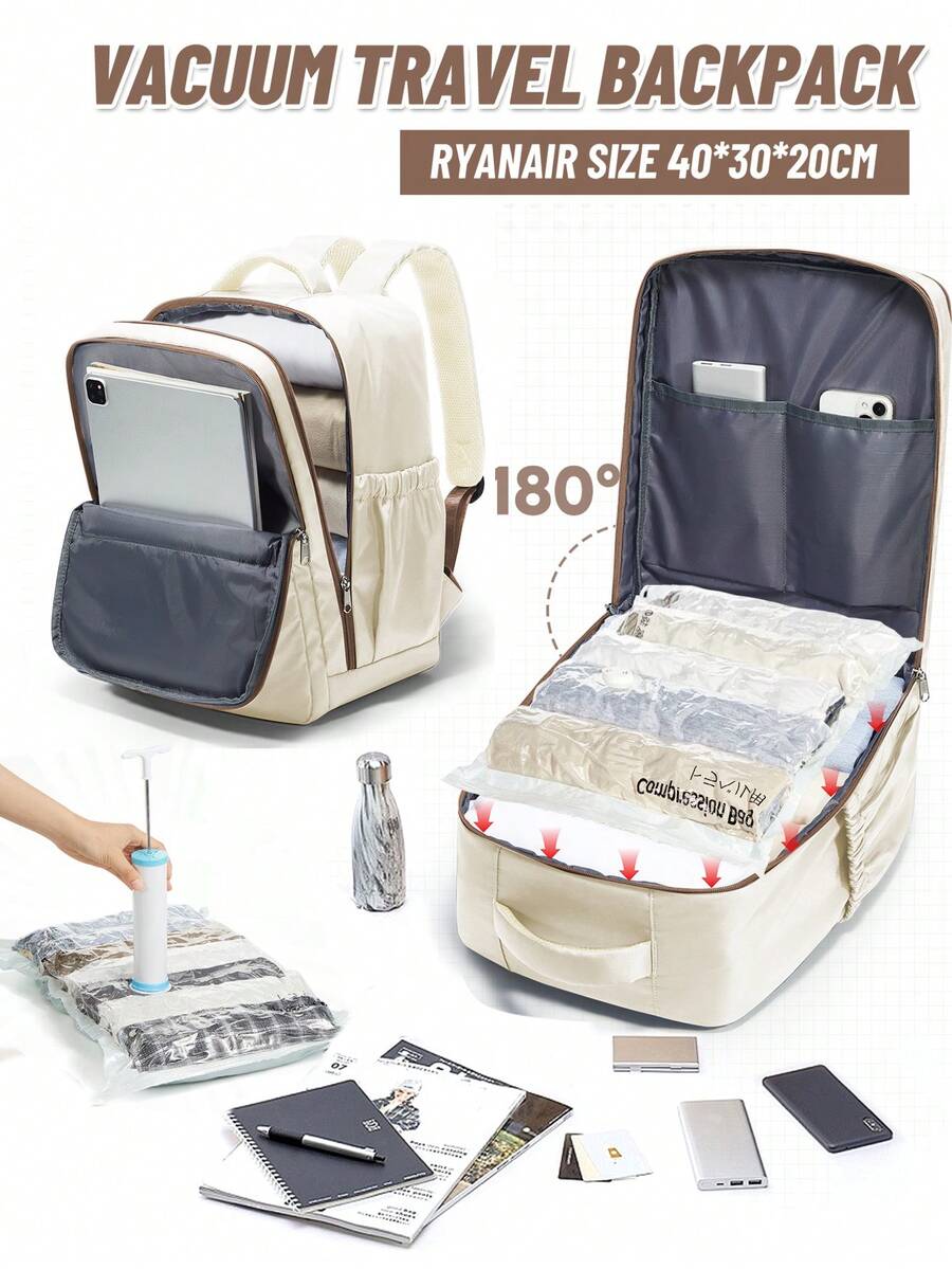 Ryanair Cabin Bag - Travel Backpack, Meets Ryanair Size Requirements, Dimensions 40x30x20 Cm, Can Be Used As Cabin Backpack/Carry-On Bag/Short Trip Backpack, Easily Fits Under Seat, Fits 14-Inch Laptop, Lightweight Commuter And School Backpack, Fashionable Laptop Bag, Short Business Travel Luggage, Unisex Solid Color, Travel/Trolley/Flight Approved Airplane Backpack, Laptop Backpack Gift For Men & Women - Multicolor - View 1