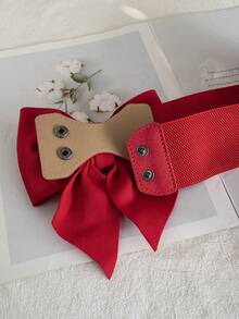 1pc Women's Elastic Adjustable Elegant Waist Belt, Versatile - Bow Waist Belt - View 4