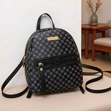 Mini Backpack, Spring/Summer New Versatile PU Printed Small Backpack, Women's Casual Coin Purse Mini Backpack, Fashionable Small Girl Mini Bag - Black - View 3