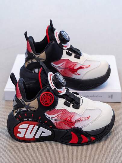 Zapatillas de baloncesto de moda para niños, zapatos deportivos con bloques de color, antideslizantes y duraderos, adecuados para todas las estaciones, zapatos de baloncesto callejero elegantes y cómodos