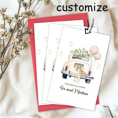 Customized Wedding Cards With Envelopes, Romantic Newlywed Cards, Bridal Shower Gifts, Engagement Or Wedding Gifts, Wedding Invitations, Proposal Cards, Congratulations Cards For Newlyweds, Couples, Valentine's Day, Engagement, Wedding, And Anniversary Gifts, Suitable For Various Occasions