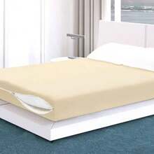 Double Mattress Cover, Polyester Fabric - Beige - View 2