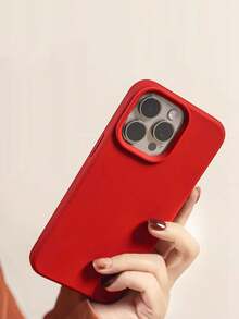 1 chiếc ốp lưng điện thoại silicon lỏng màu kẹo ngọt sang trọng, có nút AI, tương thích với iPhone 17 Air 16 15 14 13 12 11 Pro Max Plus | Siêu mỏng, chống sốc | Điện thoại - Đỏ - Xem 5