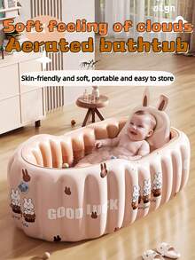 1个婴儿充气浴缸，可折叠室内浴缸，适合幼儿，可坐可躺 - 彩色 - 查看 1