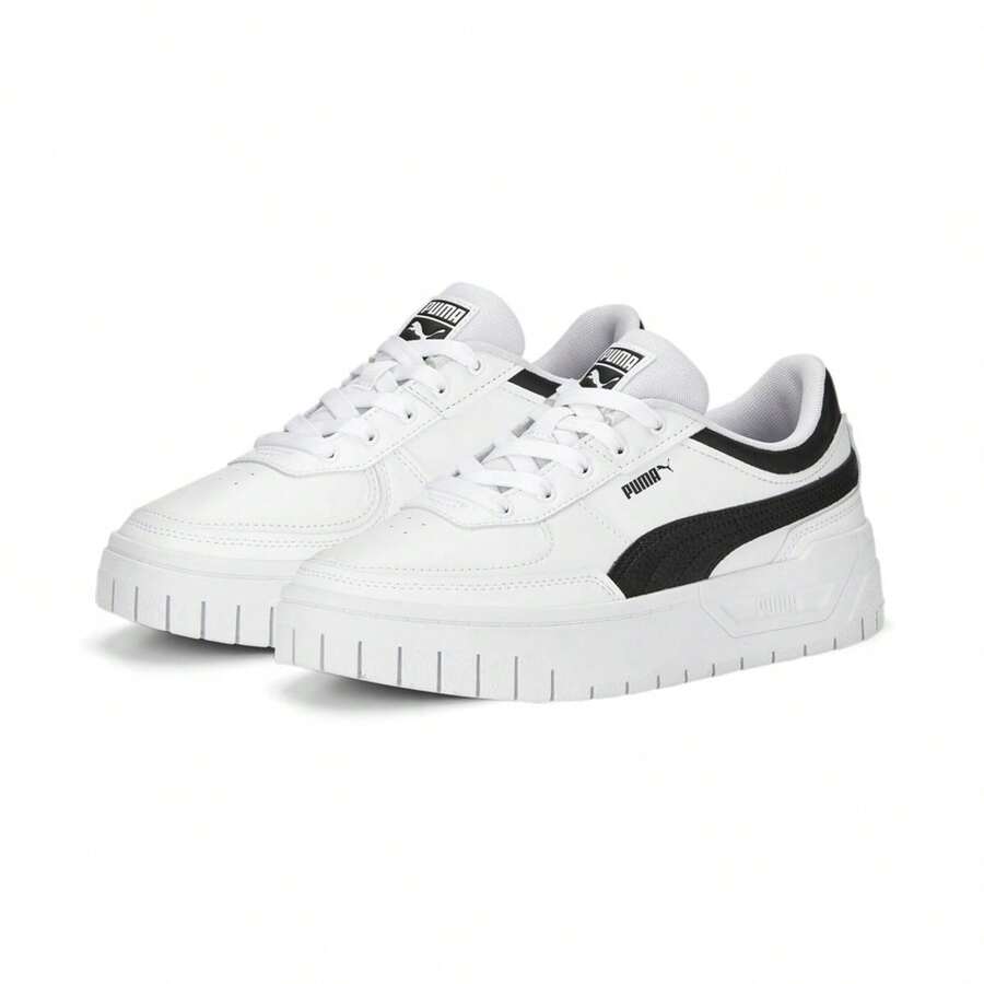 Puma Thick Sole Retro White Sneakers, Women's Casual Platform Shoes - Puma White-black - View 1