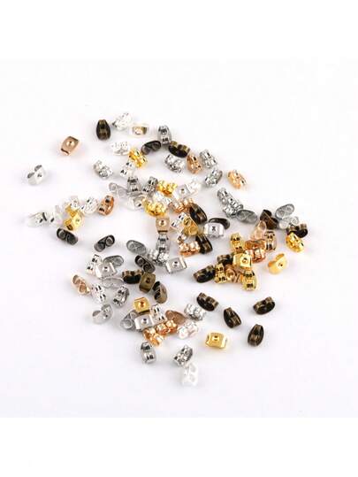 100/200 6mm Öronproppstillbehör Fjärilsspänne Metallöronsstöd - Används för DIY Handgjorda Örhängen Öronkrok Propptillbehör Material