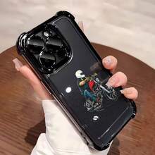Funda personalizada con diseño de moto, compatible con Samsung, Apple, VIVO, OPPO, , Transsion, ,  y Honor. Fabricada en TPU, ofrece protección a prueba de golpes y caídas. ¡El regalo perfecto para los amantes de las motos! - Negro - Ver 4