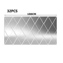 1 Pack/58pcs Acrylic Mirror Wall Stickers, Diamond Combination Background Wall Decals - Shatterproof, Frameless, Self-Adhesive, Mirror Tile Set, Suitable For Bedroom, Home Gym And Closet - Easy Installation, Space-Saving Design, Best Gift For Birthday, Graduation, Home Decor, Back To School, Study Supplies - Silver - View 16