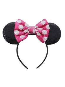 1个耳朵发箍，绿色闪光仙女耳朵发箍，仙女翅膀发饰，适合学生派对、化装舞会、角色扮演、主题公园等场合，是各种场合的完美礼物。这款米老鼠耳朵蝴蝶结发箍适合男士、女士和情侣佩戴，是公主角色扮演的完美配饰。发箍发圈 - 款式隨機 - 查看 7